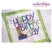 Happy Birthday Block With Presents