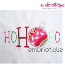 Ho Ho Ho Holiday Ornament Applique