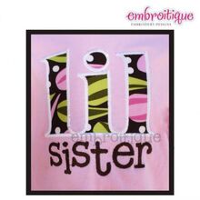 Lil Sister Little Sibiling Applique