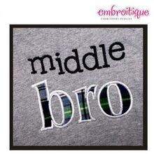 Middle Bro Applique Sibling Design