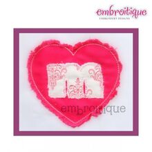 Shaggy Heart Love Valentine's Day Monogram Raw Edge Set