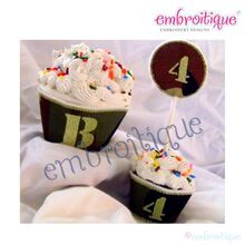 Cupcake Wrapper and Topper Set - Army Monogram and Toy Soldier