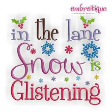 In the Lane Snow is Glistening Word Block