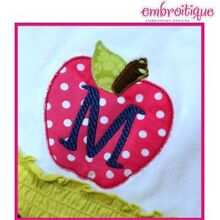 Apple Back to School Raw Edge and Satin Stitch Monogram Set