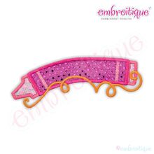 Back to School Curved Crayon Name Frame Applique