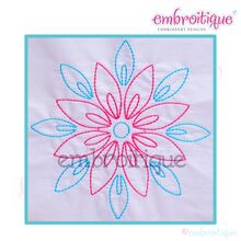 Bright Flower Redwork Poinsettia Summer and Christmas - 12 sizes