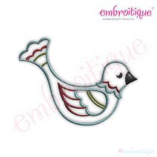 Christmas Bird Embroidery Design - Small