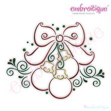 Curly Twirly Ornaments with a Bow Embroidery Design - Large