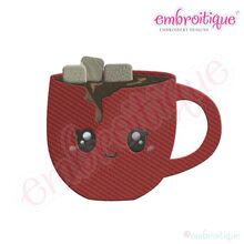Cutie Cocoa Mug Filled Embroidery Design