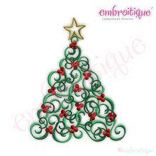 Elegant Evergreen Embroidery Design - Smaller Sizes