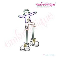Halloween Tall Frankenstein Embroidery Design