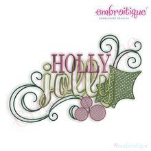 Holly Jolly Filled Embroidery Design - Large
