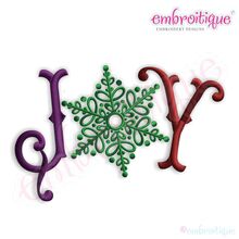 Joy with a Snowflake Holiday Embroidery Design - Large