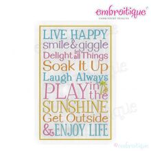 Live Happy Smile and Giggle Enjoy Life