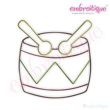 Simple Christmas Drum Embroidery Design - Small