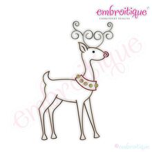 Simple Christmas Reindeer Embroidery Design - Large