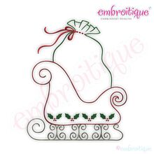 Simple Christmas Sleigh Embroidery Design - Small
