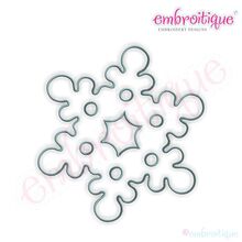 Simple Christmas Snowflake Outline Embroidery Design - Large