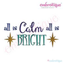 All is Calm All is Bright Embroidery Design - Small