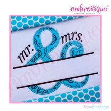 Ampersand Mr and Mrs Applique Split Name Frame - Large