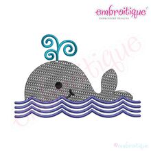 Baby Whale Embroidery Design