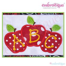 Back to School 3 Apple Monogram Frame and Single Applique