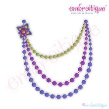 Beaded Necklace with Floral Broach Embroidery Design
