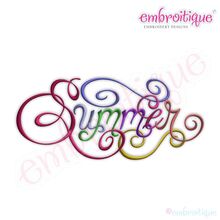 Summer Calligraphy Script Embroidery Design - Large