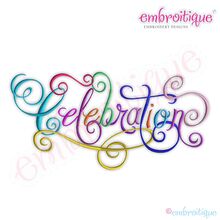 Celebration Calligraphy Script Embroidery Design - Large