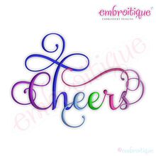 Cheers Script 4 Embroidery Design