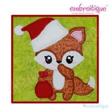 Christmas Fox Applique - Small
