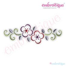 Curly Floral Border Embroidery Design - Small