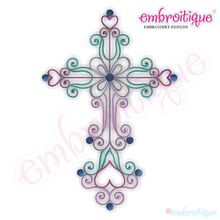 Curly Iron Cross Embroidery Design