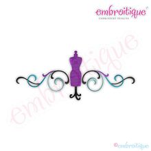 Flourish Border with Dress Form Embroidery Design