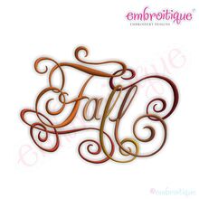 Fall Calligraphy Script Embroidery Design - Large