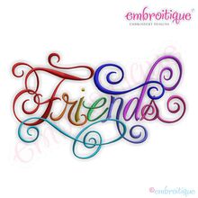 Friends Calligraphy Script Embroidery Design - Small