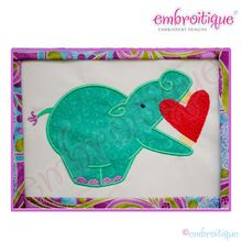 Hippo with a Heart Applique - Large