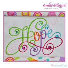 Hope Calligraphy Script Embroidery Design - Large