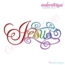 Jesus Calligraphy Script Embroidery Design - Small