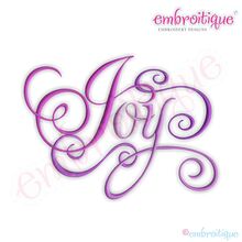 Joy Calligraphy Script Embroidery Design - Large