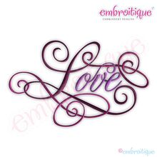 Love Calligraphy Script Embroidery Design - Small