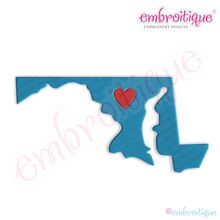 Maryland Filled Embroidery Design - Small