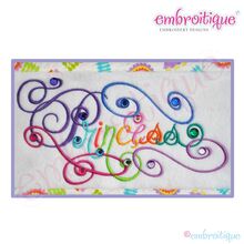Princess Calligraphy Script Embroidery Design - Small