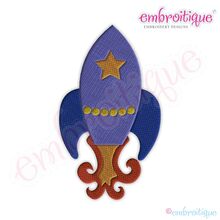 Rocketship Filled Embroidery Design