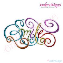 Smile Calligraphy Script Embroidery Design - Large