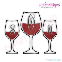 Wine Glass Monogram Font Frame - Large