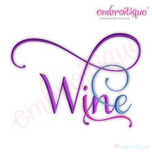 Wine Script 4 Embroidery Design