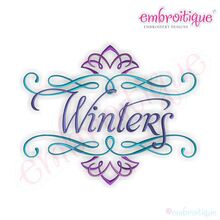 Winters Floral Font Frame