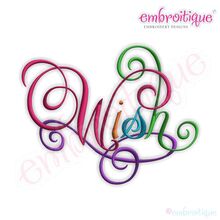 Wish Calligraphy Script Embroidery Design - Small