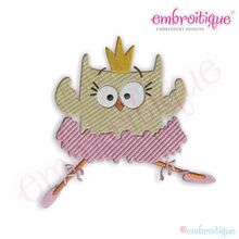 Ballerina Owl Filled Embroidery Design
